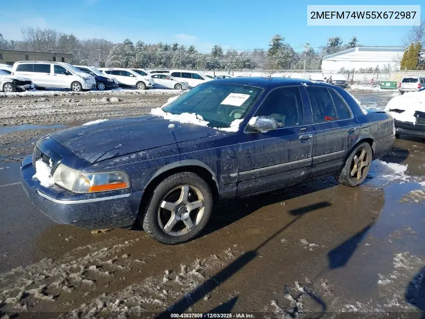 2MEFM74W55X672987 2005 Mercury Grand Marquis Gs