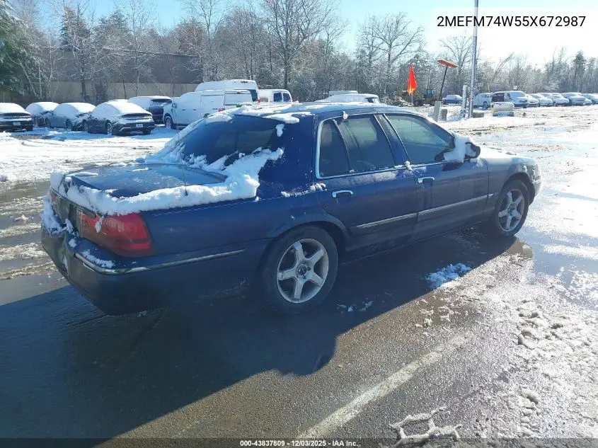 2MEFM74W55X672987 2005 Mercury Grand Marquis Gs