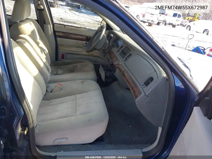 2MEFM74W55X672987 2005 Mercury Grand Marquis Gs