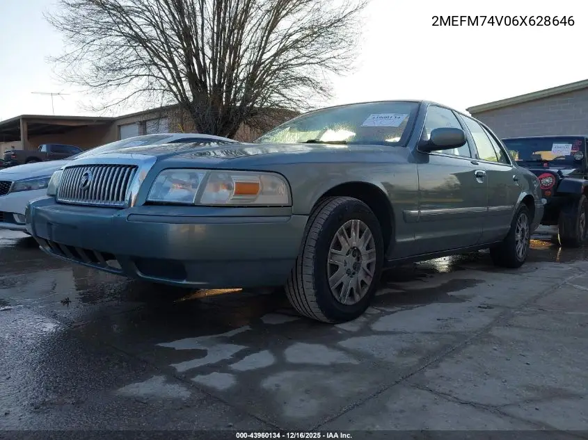 2MEFM74V06X628646 2006 Mercury Grand Marquis Gs