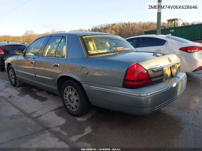 2MEFM74V06X628646 2006 Mercury Grand Marquis Gs