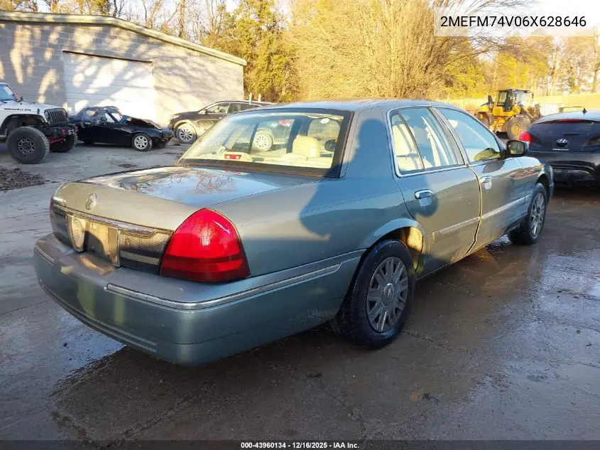 2MEFM74V06X628646 2006 Mercury Grand Marquis Gs