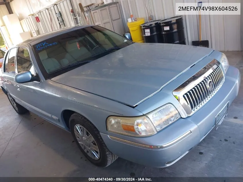 2MEFM74V98X604526 2008 Mercury Grand Marquis Gs