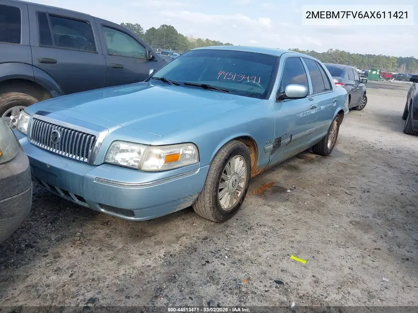 2MEBM7FV6AX611421 2010 Mercury Grand Marquis Ls (Fleet Only)