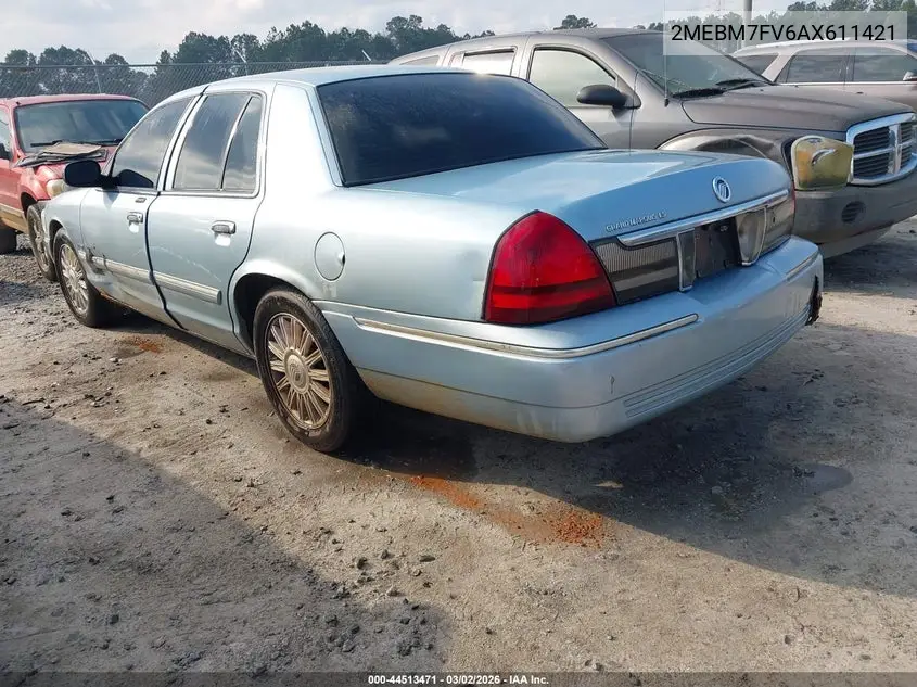 2MEBM7FV6AX611421 2010 Mercury Grand Marquis Ls (Fleet Only)
