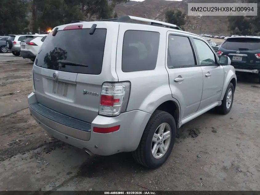 4M2CU29HX8KJ00994 2008 Mercury Mariner Hybrid