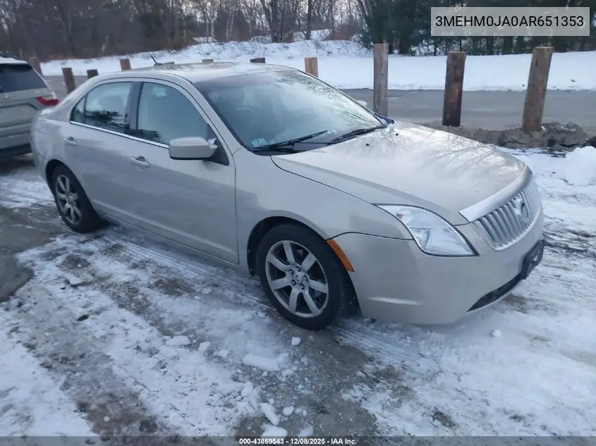3MEHM0JA0AR651353 2010 Mercury Milan Premier