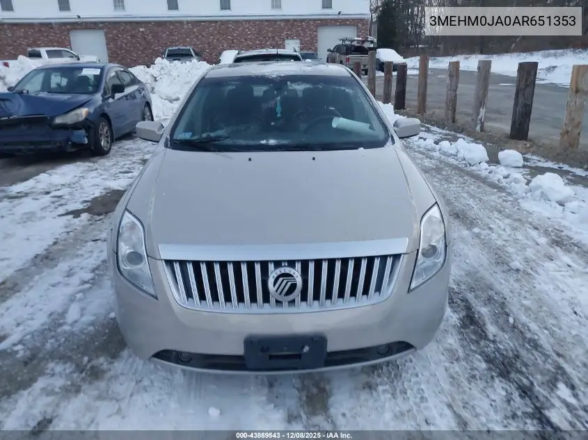 3MEHM0JA0AR651353 2010 Mercury Milan Premier