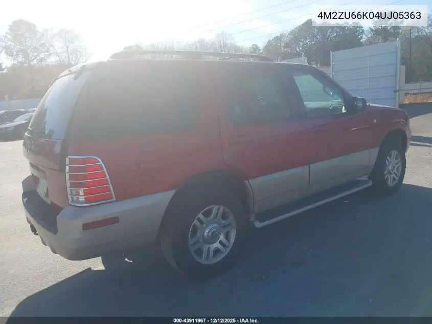 4M2ZU66K04UJ05363 2004 Mercury Mountaineer Convenience/Luxury/Premier