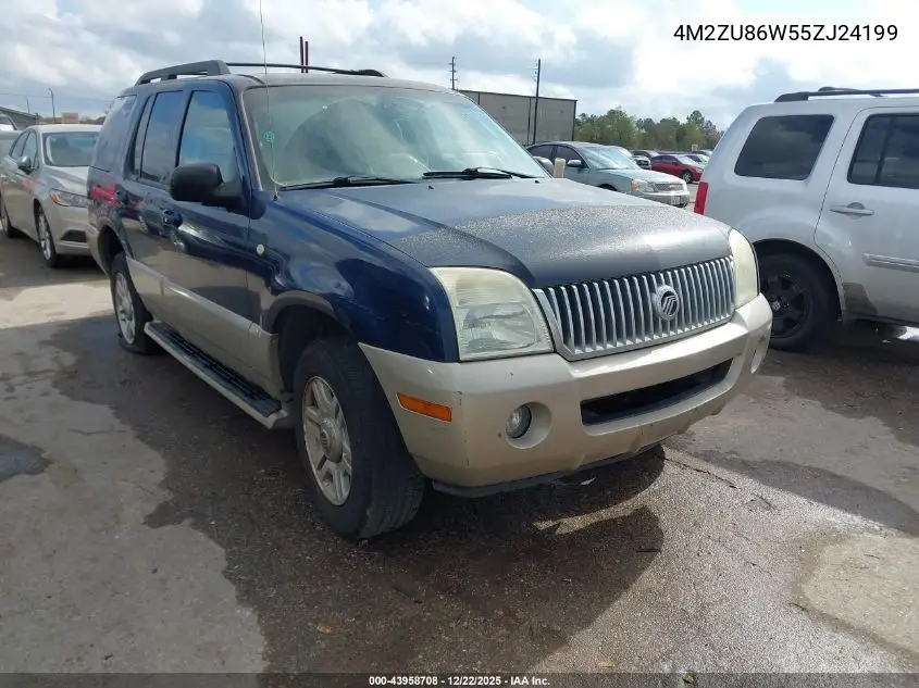 4M2ZU86W55ZJ24199 2005 Mercury Mountaineer