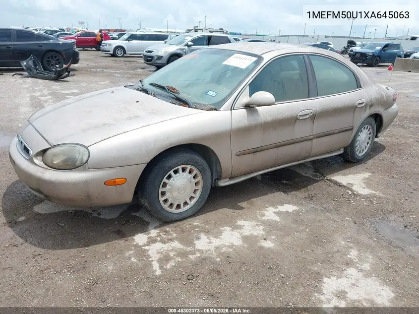 1999 Mercury Sable Gs VIN: 1MEFM50U1XA645063 Lot: 45302373