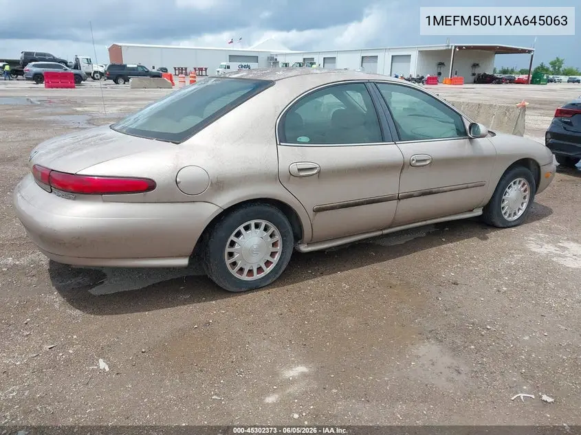 1999 Mercury Sable Gs VIN: 1MEFM50U1XA645063 Lot: 45302373