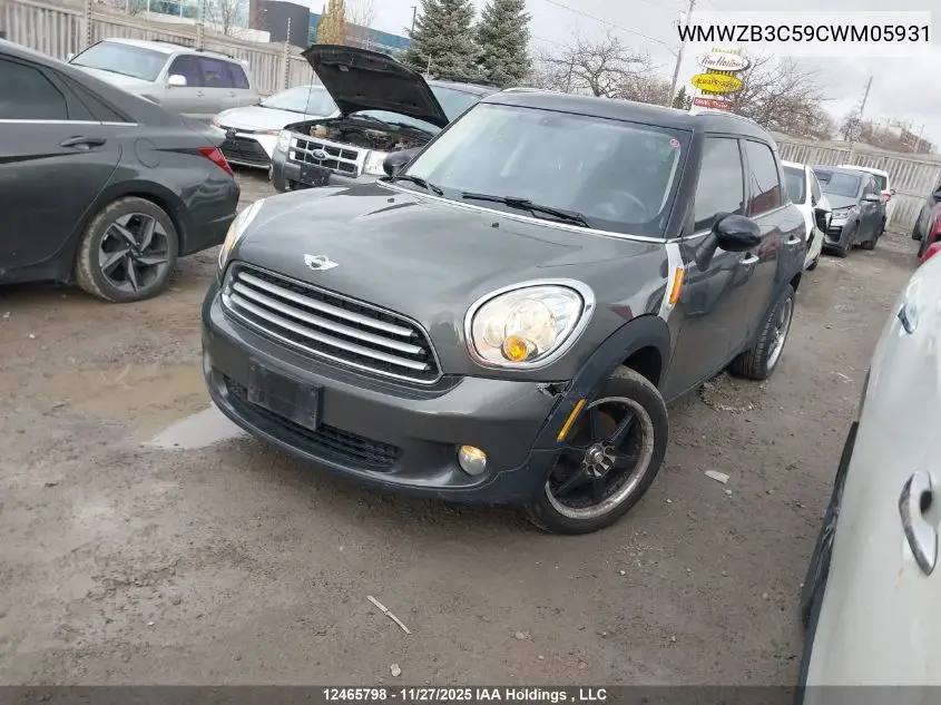 WMWZB3C59CWM05931 2012 Mini Cooper Countryman