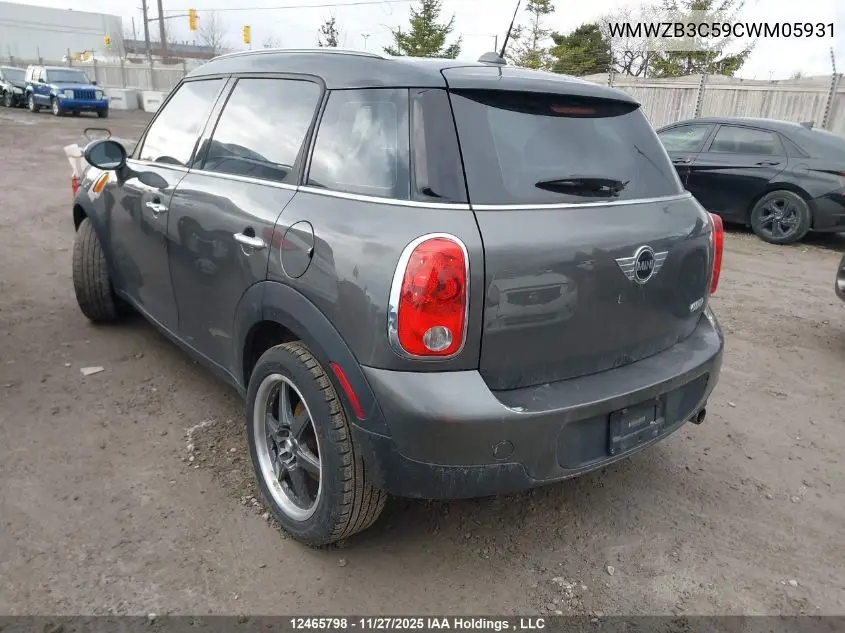 WMWZB3C59CWM05931 2012 Mini Cooper Countryman