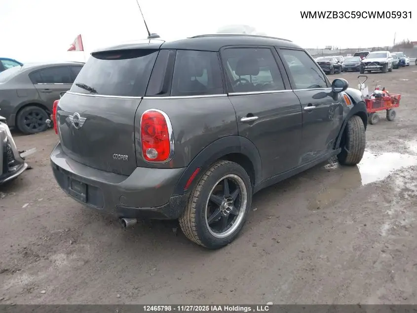 WMWZB3C59CWM05931 2012 Mini Cooper Countryman