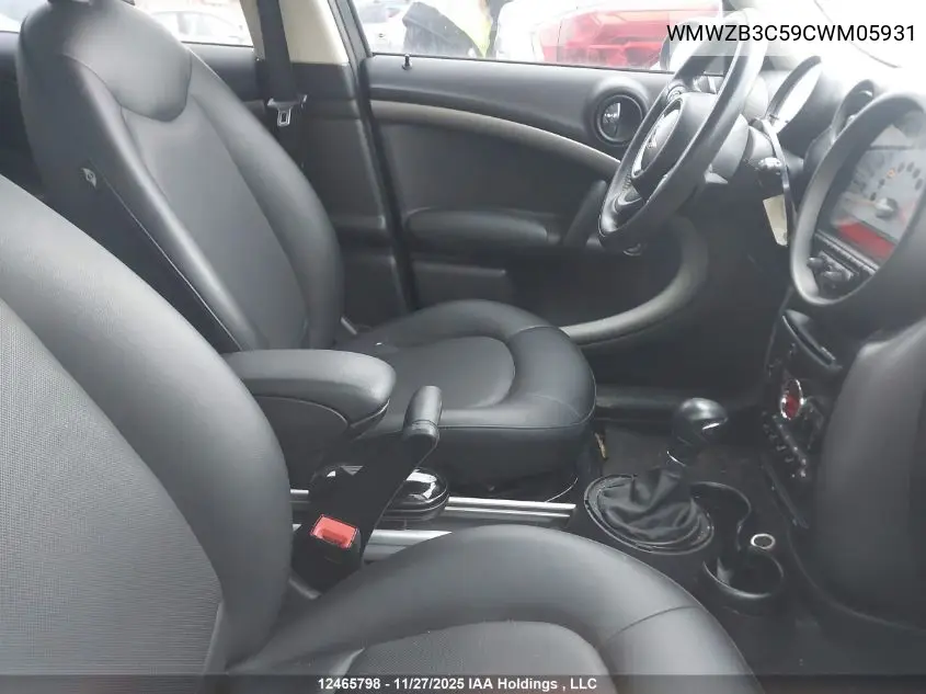 WMWZB3C59CWM05931 2012 Mini Cooper Countryman