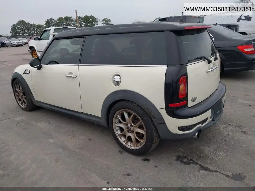 WMWMM33588TP87351 2008 Mini Cooper S Clubman