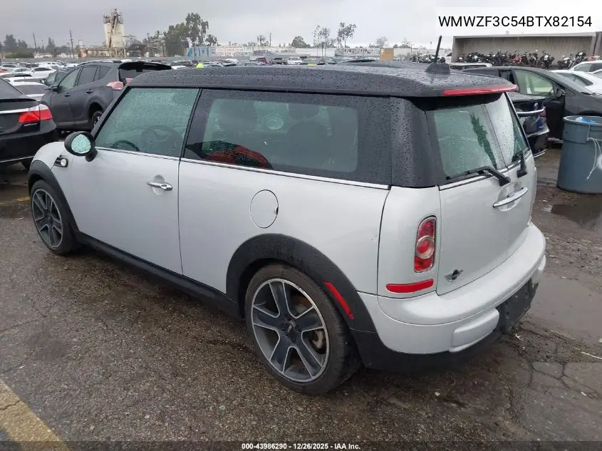 2011 Mini Cooper Clubman VIN: WMWZF3C54BTX82154 Lot: 45389865