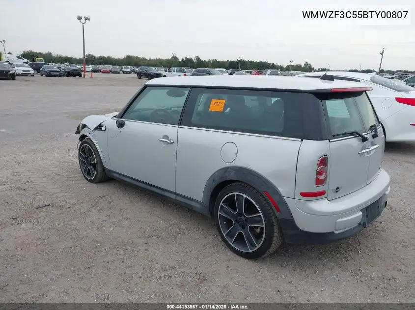 WMWZF3C55BTY00807 2011 Mini Cooper Clubman