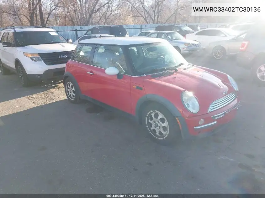 WMWRC33402TC30136 2002 Mini Cooper