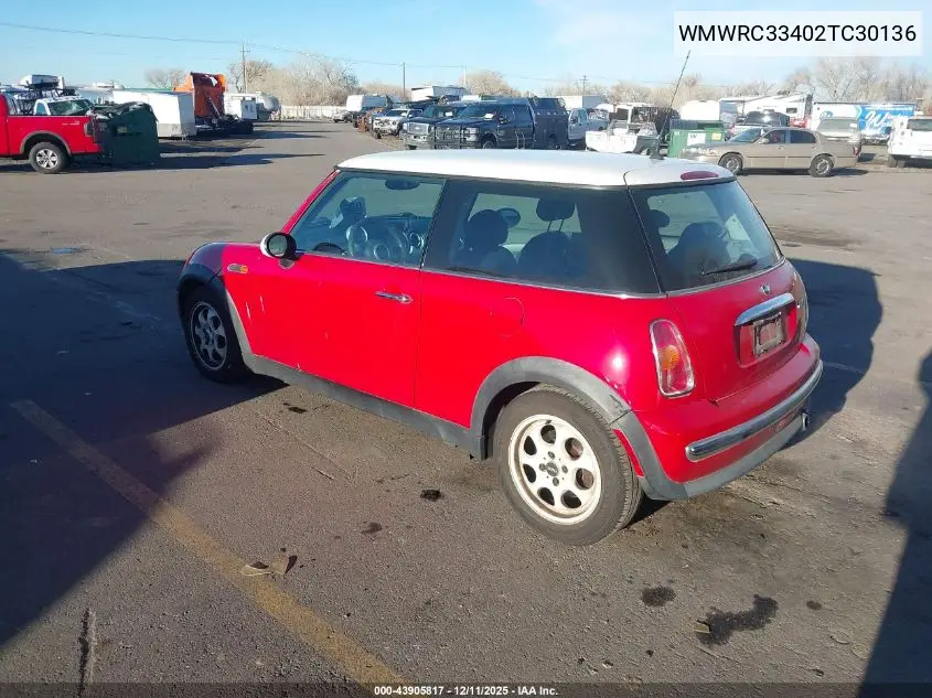 WMWRC33402TC30136 2002 Mini Cooper