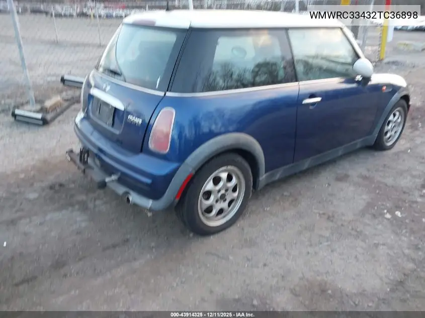 WMWRC33432TC36898 2002 Mini Cooper