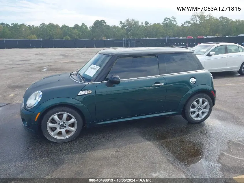 WMWMF7C53ATZ71815 2010 Mini Cooper S