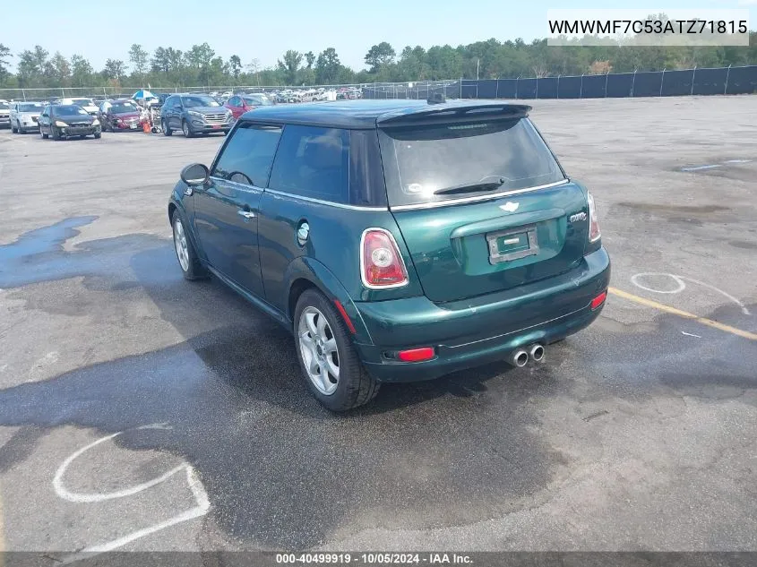 WMWMF7C53ATZ71815 2010 Mini Cooper S