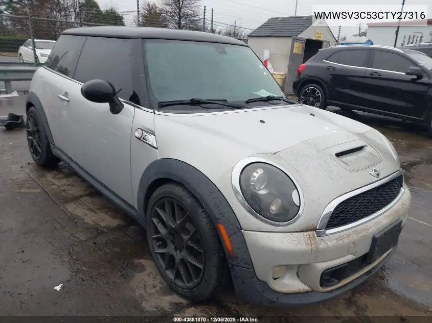 WMWSV3C53CTY27316 2012 Mini Cooper S