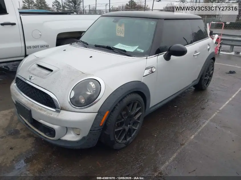 WMWSV3C53CTY27316 2012 Mini Cooper S