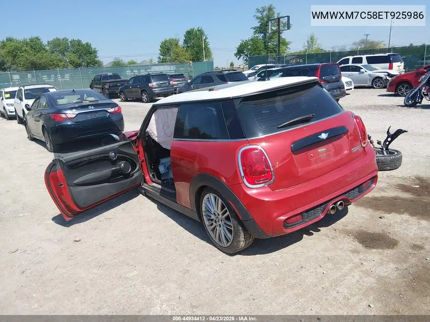 2014 Mini Hardtop Cooper S VIN: WMWXM7C58ET925986 Lot: 44934412