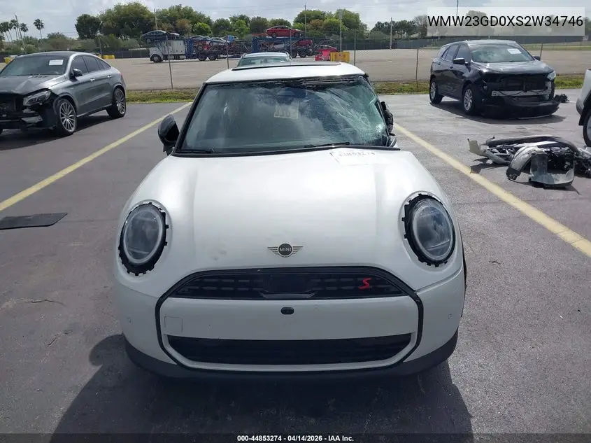 2025 Mini Hardtop Cooper S VIN: WMW23GD0XS2W34746 Lot: 44853274