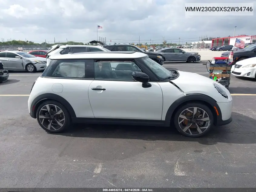 2025 Mini Hardtop Cooper S VIN: WMW23GD0XS2W34746 Lot: 44853274