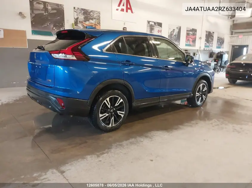 2024 Mitsubishi Eclipse Cross Es VIN: JA4ATUAA2RZ633404 Lot: 12605878