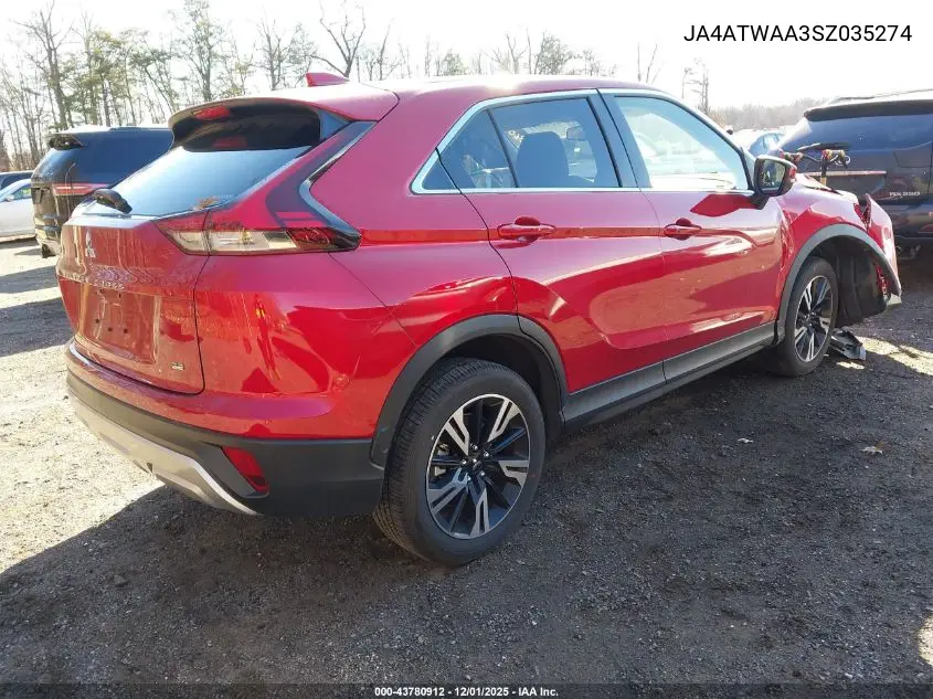JA4ATWAA3SZ035274 2025 Mitsubishi Eclipse Cross Black Edition S-Awc/Se S-Awc/Sel S-Awc