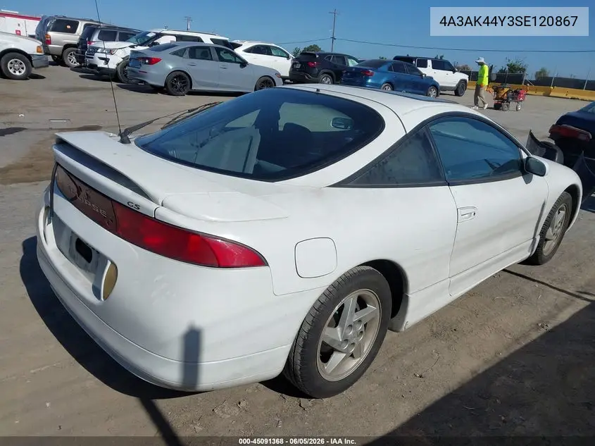 1995 Mitsubishi Eclipse Gs VIN: 4A3AK44Y3SE120867 Lot: 45091368