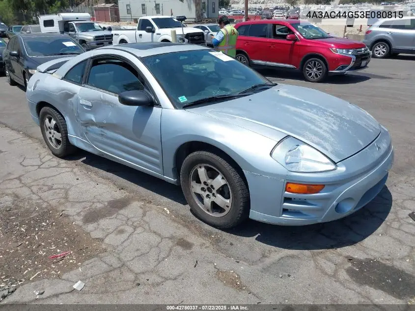 2003 Mitsubishi Eclipse Gs VIN: 4A3AC44G53E080815 Lot: 42780337