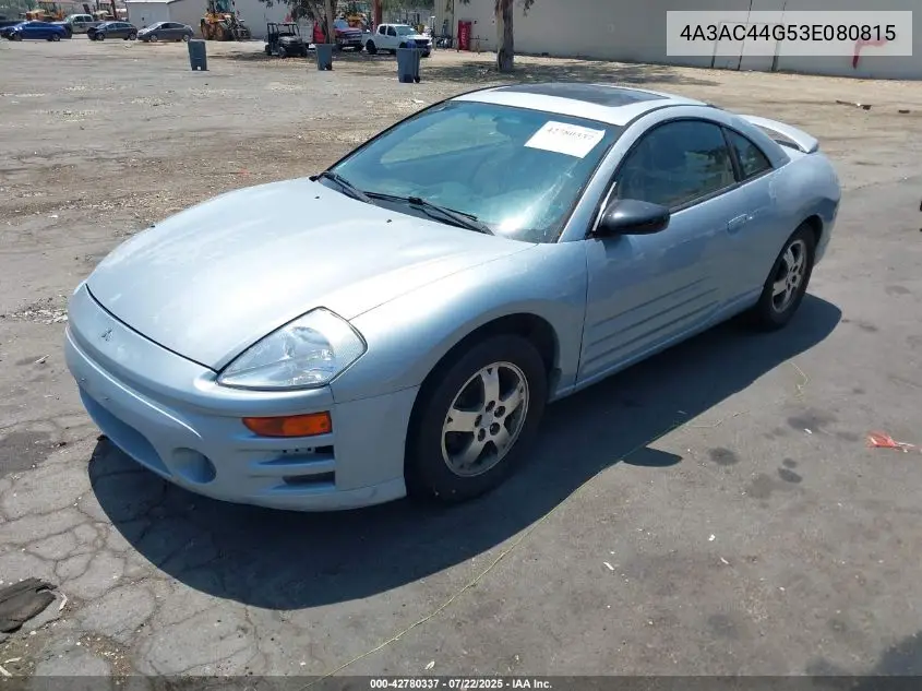 2003 Mitsubishi Eclipse Gs VIN: 4A3AC44G53E080815 Lot: 42780337
