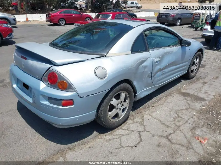 2003 Mitsubishi Eclipse Gs VIN: 4A3AC44G53E080815 Lot: 42780337
