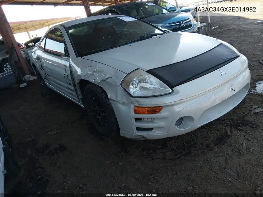 2003 Mitsubishi Eclipse Rs VIN: 4A3AC34GX3E014982 Lot: 45321552