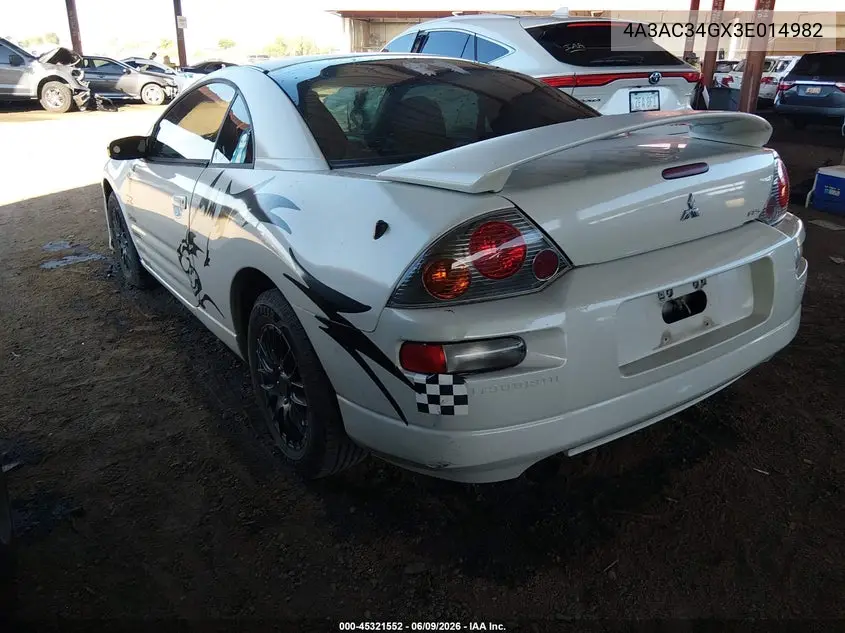 2003 Mitsubishi Eclipse Rs VIN: 4A3AC34GX3E014982 Lot: 45321552