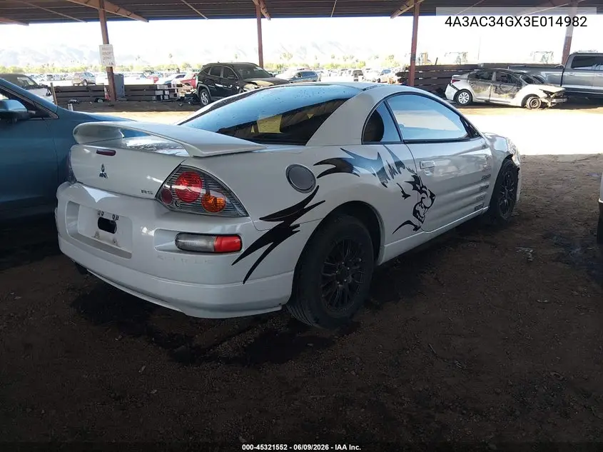 2003 Mitsubishi Eclipse Rs VIN: 4A3AC34GX3E014982 Lot: 45321552