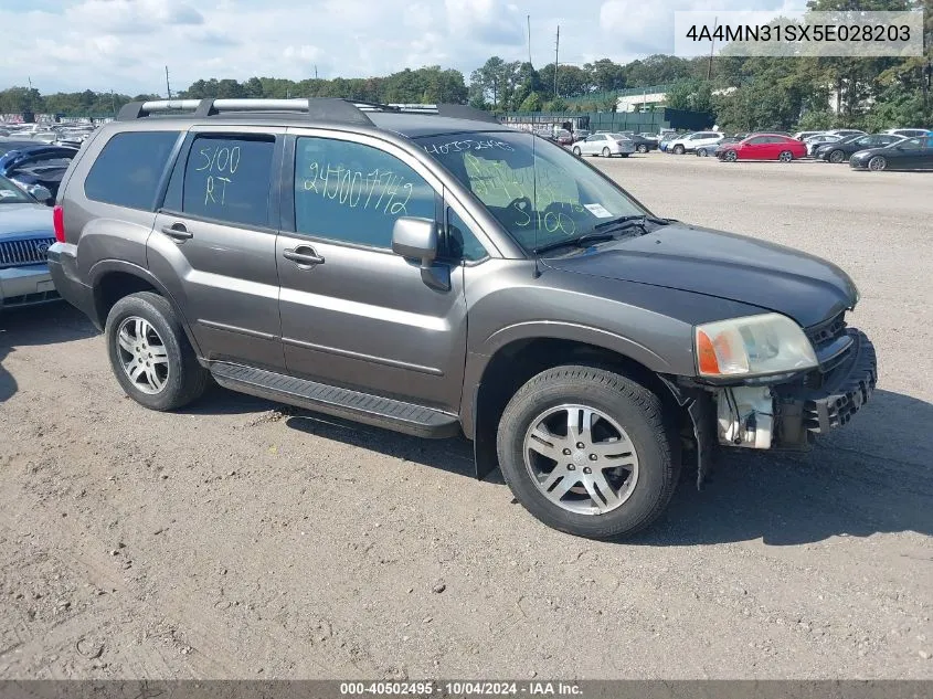 4A4MN31SX5E028203 2005 Mitsubishi Endeavor Xls