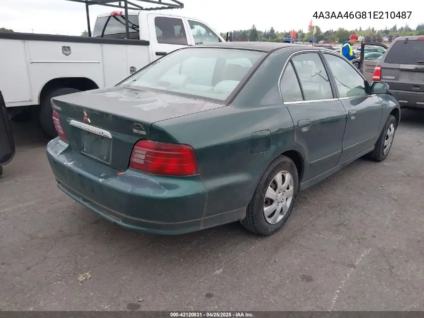 2001 Mitsubishi Galant Es VIN: 4A3AA46G81E210487 Lot: 42120831