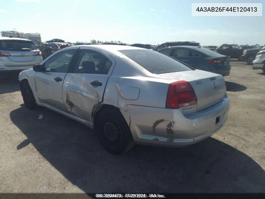 2004 Mitsubishi Galant De VIN: 4A3AB26F44E120413 Lot: 39924473