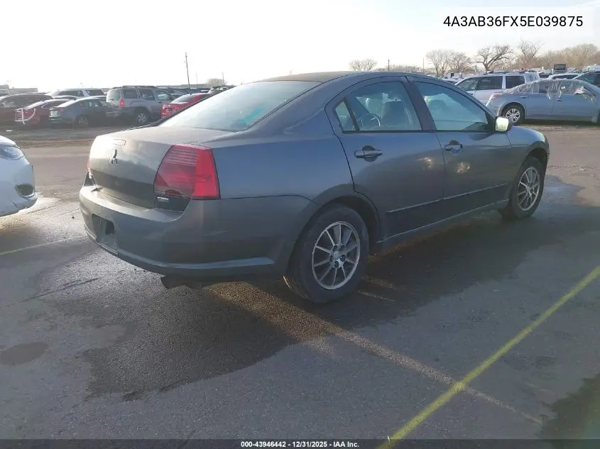 4A3AB36FX5E039875 2005 Mitsubishi Galant Es/Se