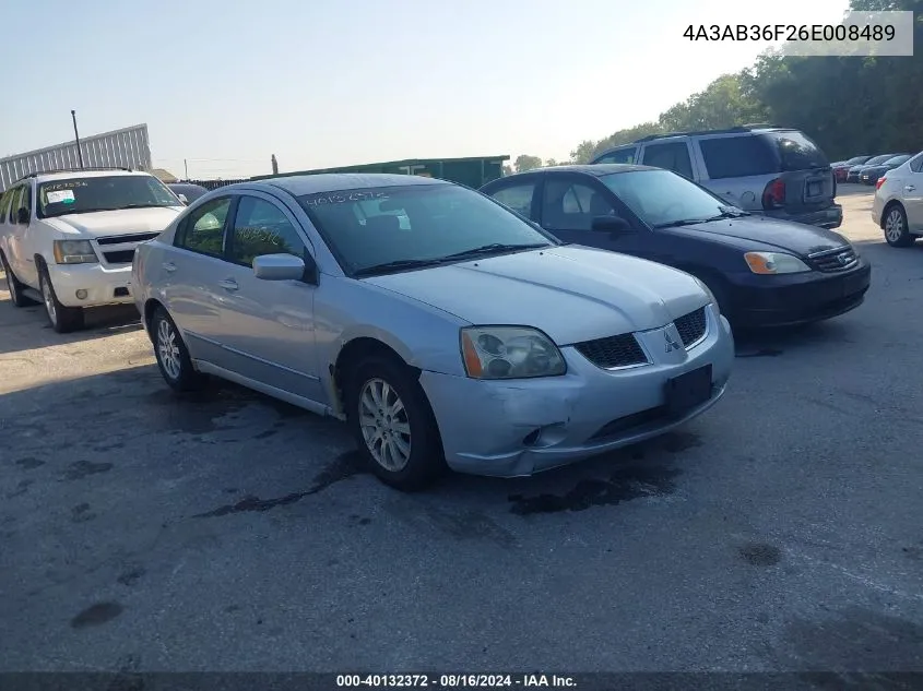 2006 Mitsubishi Galant Es/Se VIN: 4A3AB36F26E008489 Lot: 40132372