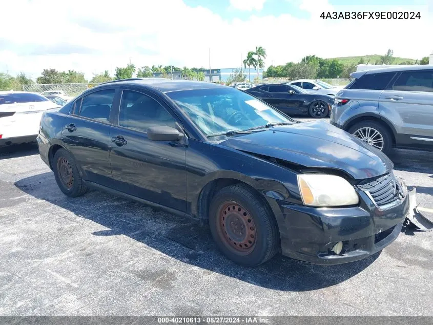 2009 Mitsubishi Galant Es/Sport Edition VIN: 4A3AB36FX9E002024 Lot: 40210613