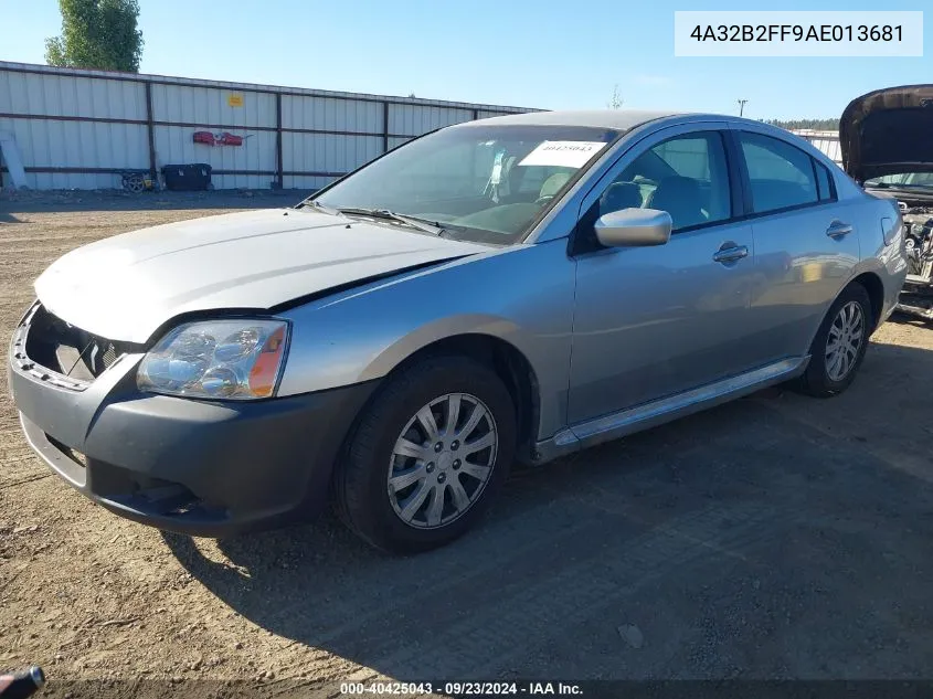 2010 Mitsubishi Galant Fe VIN: 4A32B2FF9AE013681 Lot: 40425043