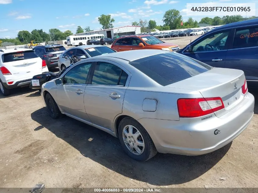 4A32B3FF7CE010965 2012 Mitsubishi Galant Es/Se